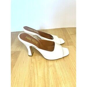 Paris Texas Moc Square Toe Mule Sandals Size 6 White